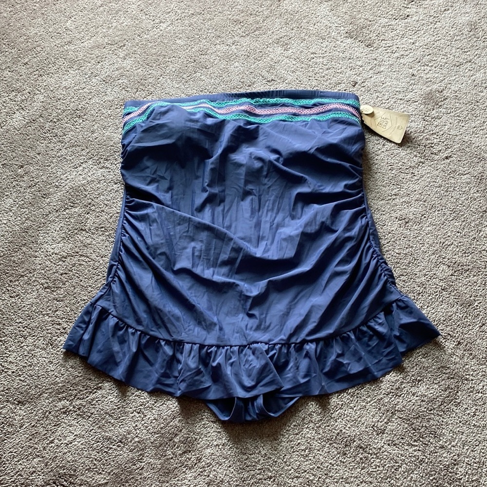 True Craft Blue Strapless One Piece Swim Dress SIZE 3X